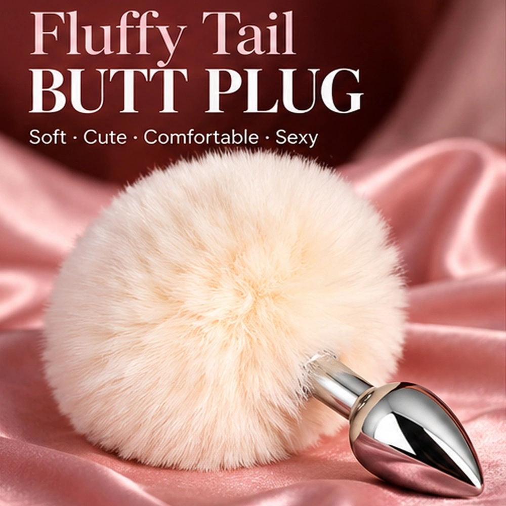 plush rabbit tail anal toy