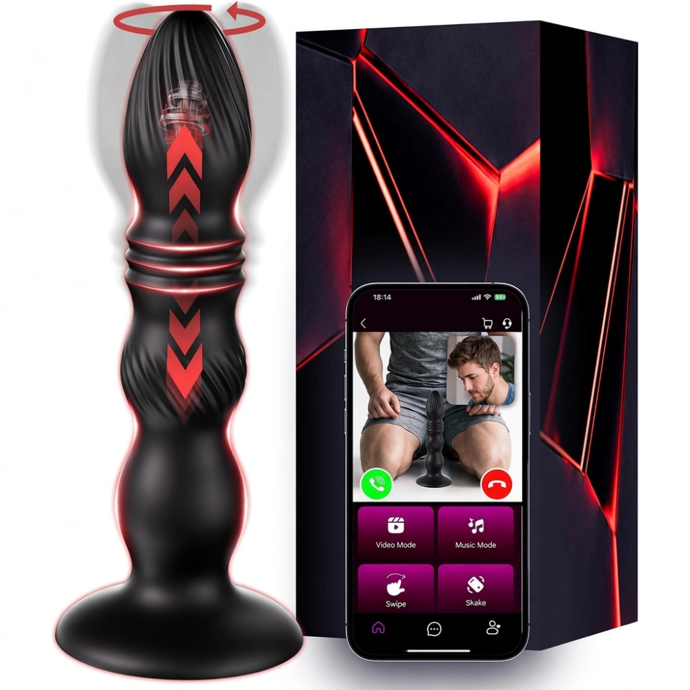 Venusfun Rotating & Thrusting Dildo Prostate Massager Anal Vibrator with Suction Cup Base