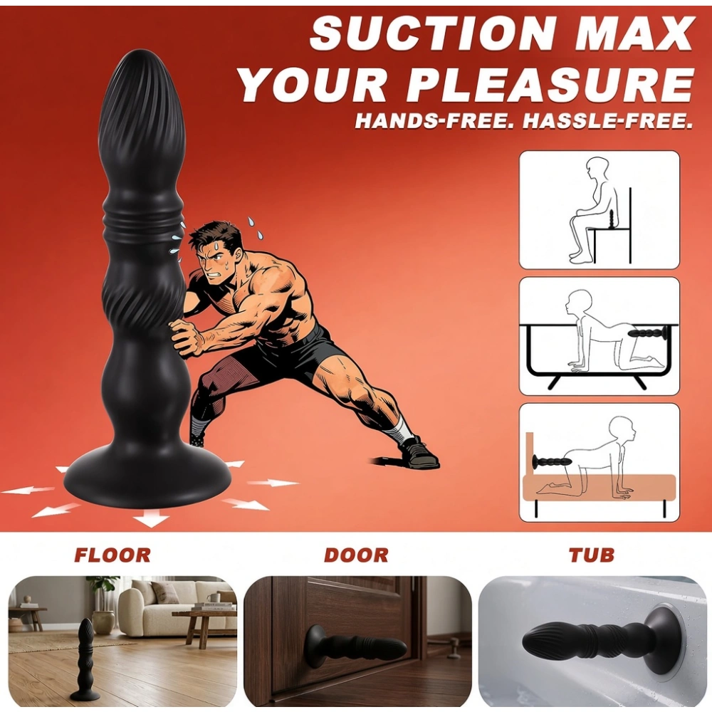 rotating thrusting dildo prostate massager anal vibrator safe material