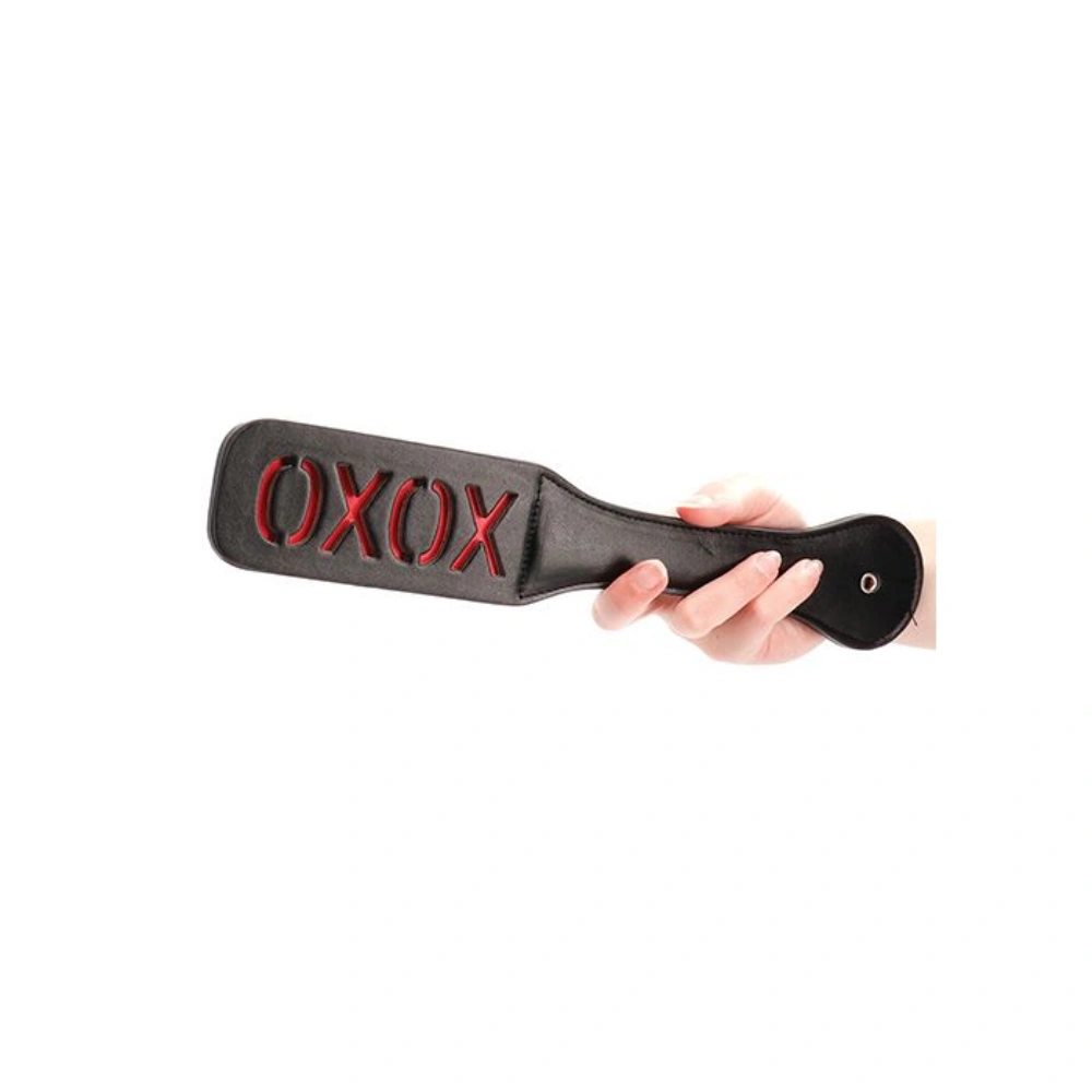 Shots Ouch XOXO Paddle BDSM Sex Toy For Couples Black