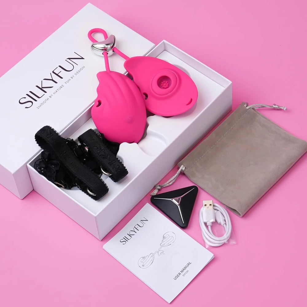 pink vibrating nipple clamps