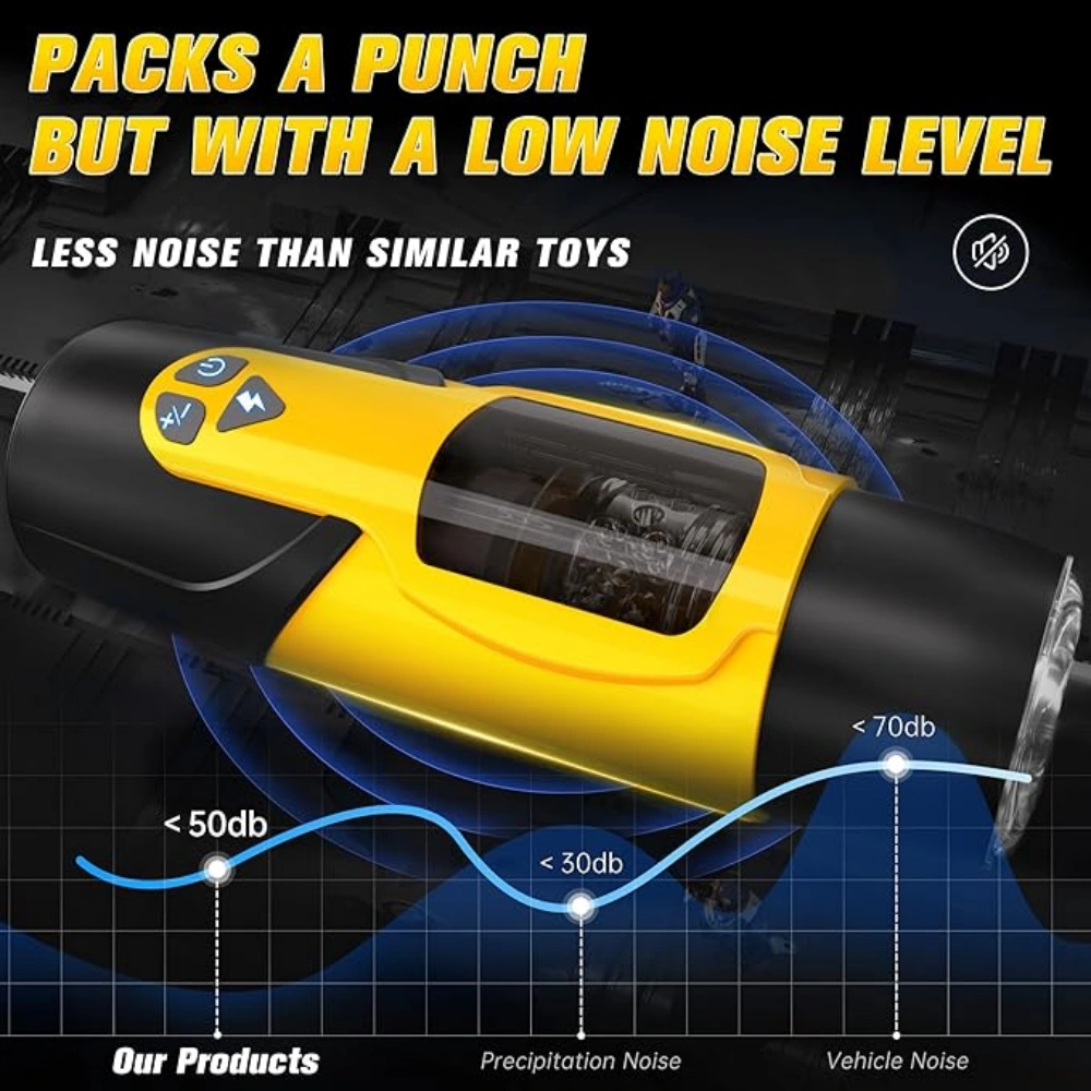 yellow hands free automatic male masturbator new type