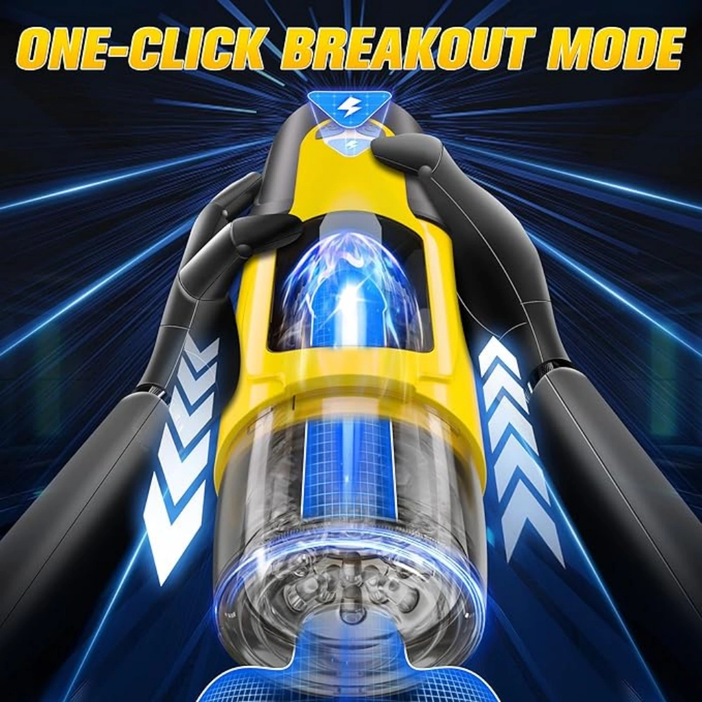 Venusfun Yellow Hands-Free Automatic Male Masturbator w/ 7 Rotation Modes & Adjustable Base