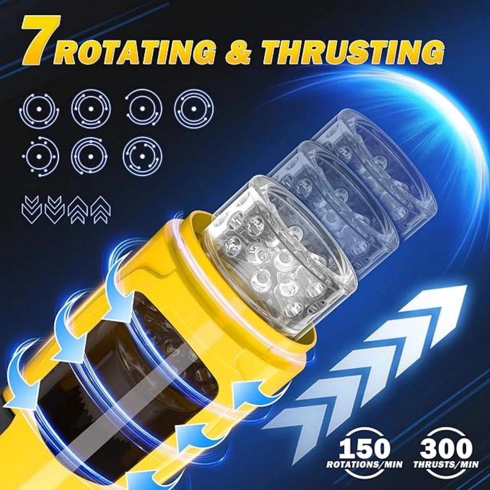 yellow hands free automatic male masturbator easy use
