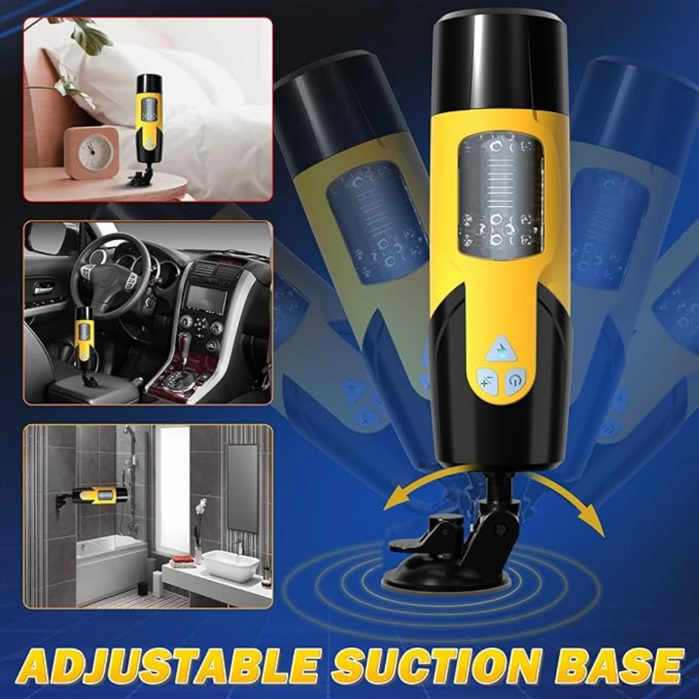 yellow hands free automatic male masturbator waterproof
