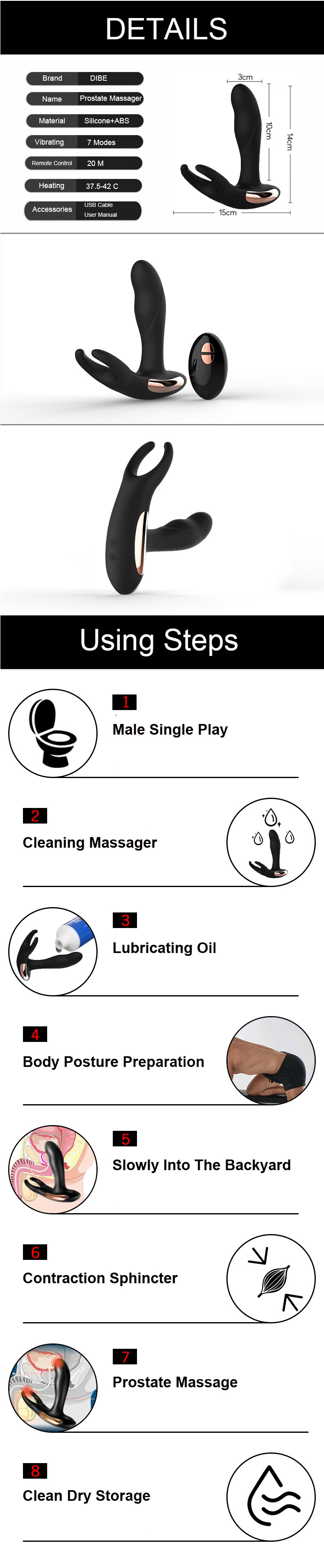 Dibe Male Prostate Massager details