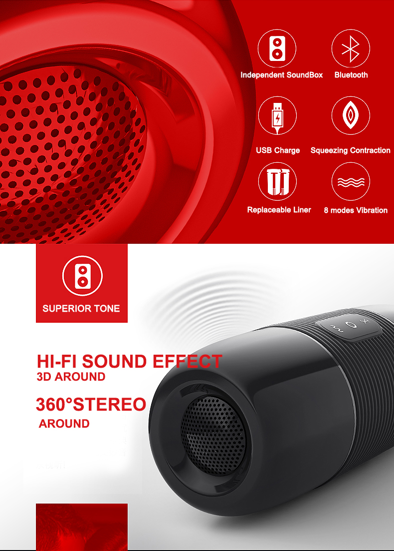 Wowyes B2 Bluetooth Speaker Masturbator Cup