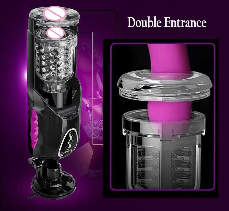 Easy Love Full Automatic Telescopic Electric Masturbation Cup double entrance