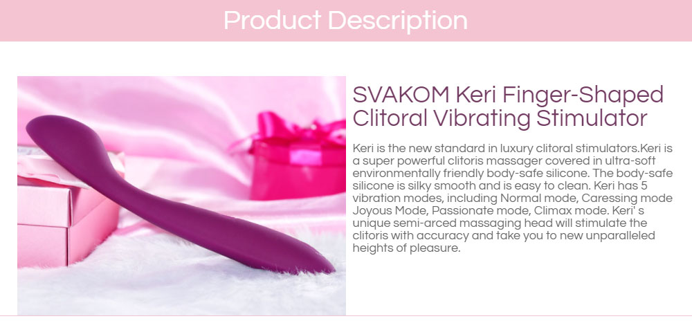 SVAKOM Keri Rechargeable Contoured Vibrator Personal Clitoral Massager