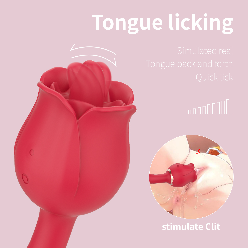 S-Hande Rose Flower Tongue Licking Vibrator SHD-S361-2