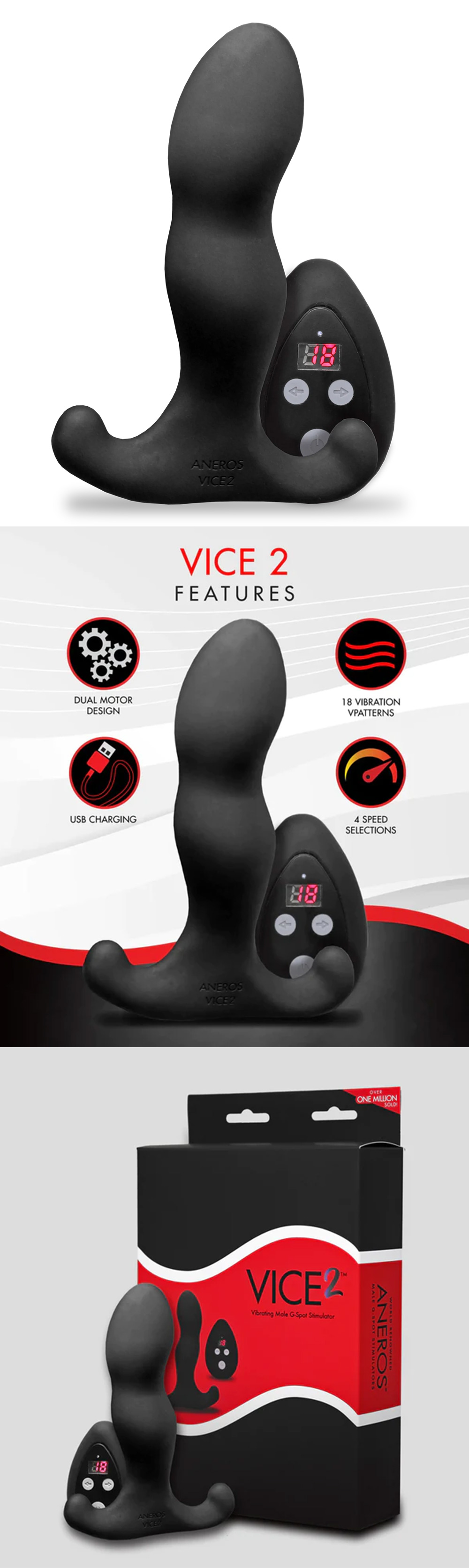 Aneros Vice 2 Remote Vibrating Prostate Massager