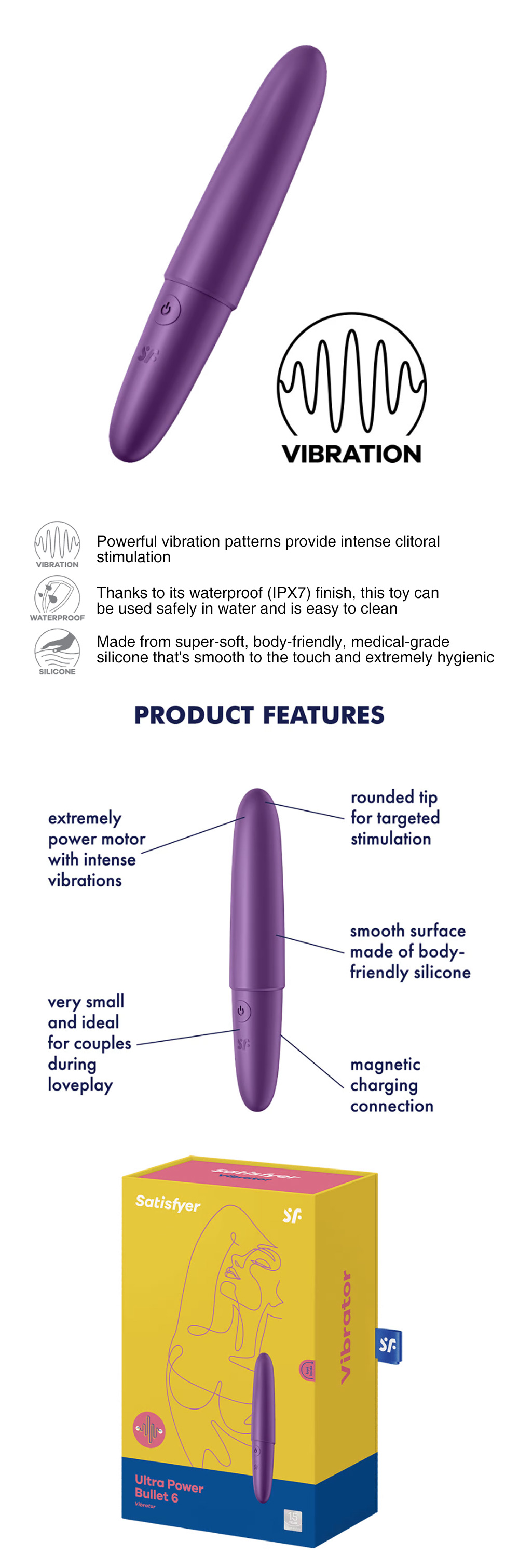 Satisfyer Ultra Power 6 Bullet Vibrator Mini Stimulator