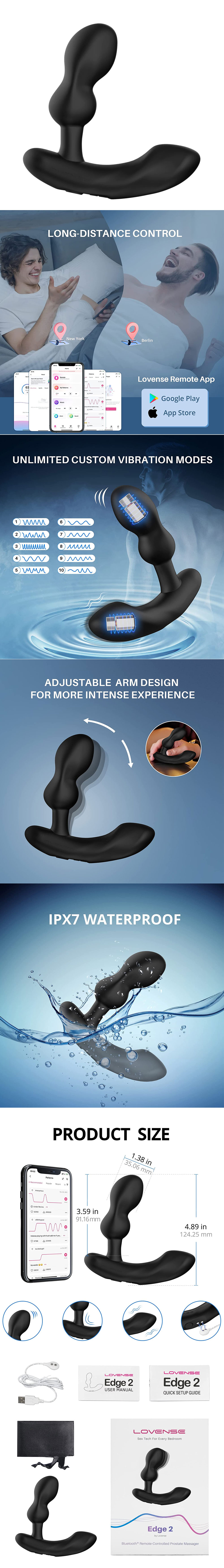 Lovense Edge 2 Prostate Massager Anal Vibrator