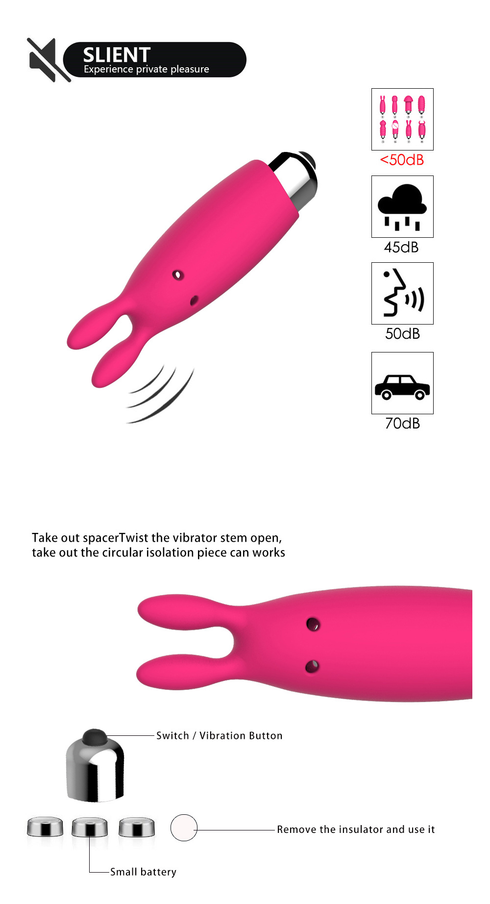 Mini Rabbit Clitoral G-Spot Vibrator Massager