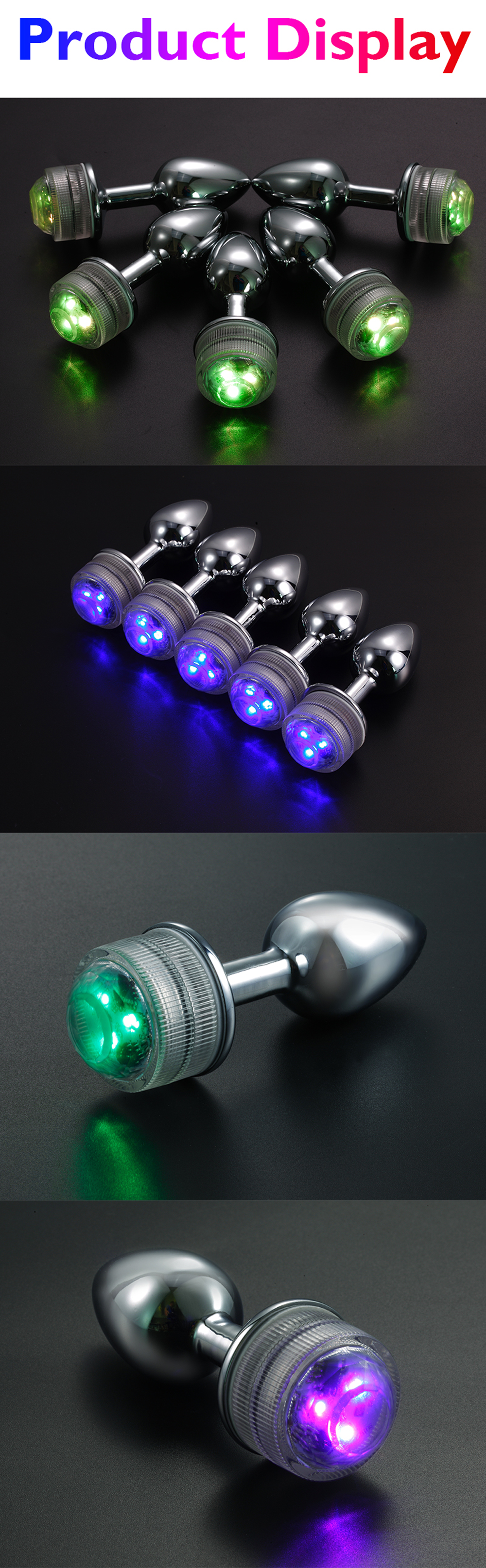 Luminous Metal Light Up Butt Plug With Led Light