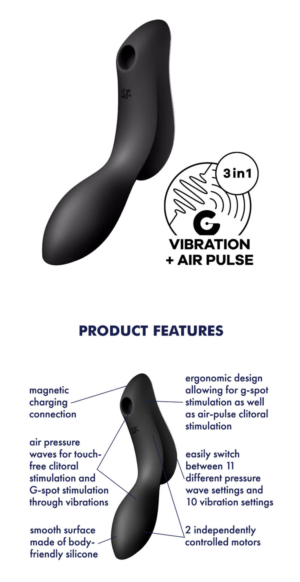 Satisfyer Curvy Trinity 2 Insertable Air Pulse Vibrator