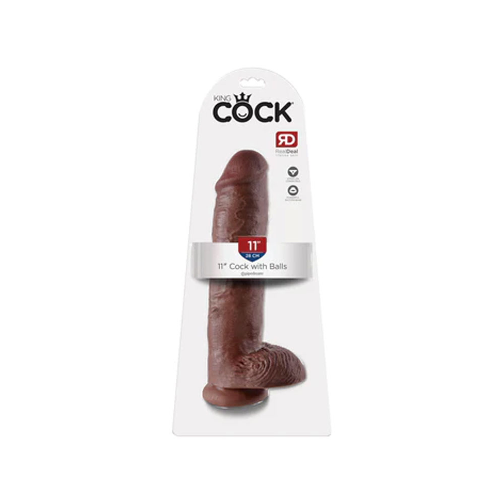Pipedream King Cock 11 Inch Brown Dildo With Balls 11111