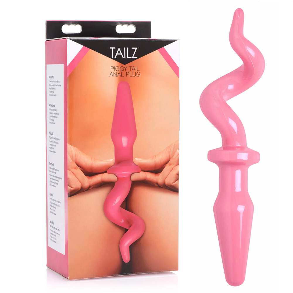XR Brands Pink Piggy Tail Anal Plug Butt Toy for BDSM Roleplay XR Brands Pink Piggy Tail Anal Plug Butt Toy for BDSM Roleplay