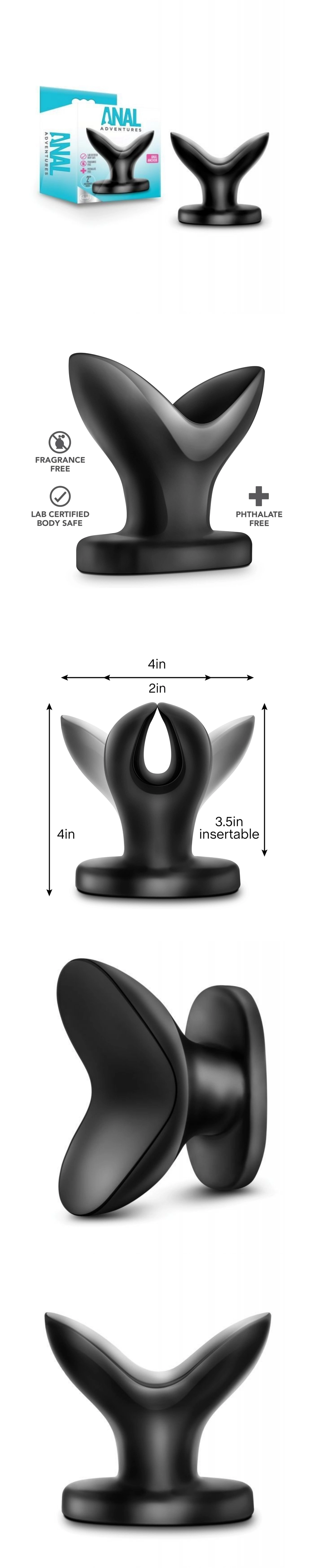 Blush expandable anchor plug for anal stretching and gaping