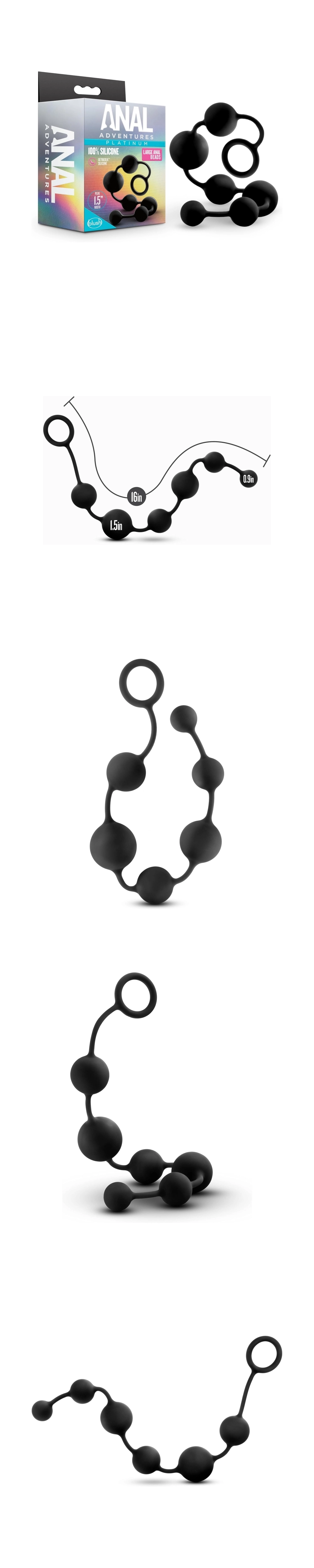 Blush anal adventures extra long silicone anal beads for deep stimulation