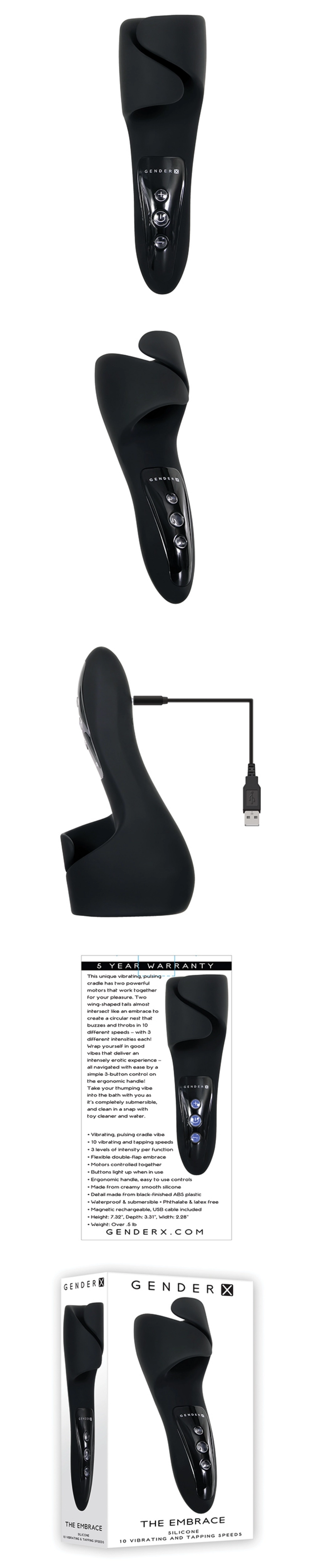 Gender x the embrace cradle vibrator silicone vibe