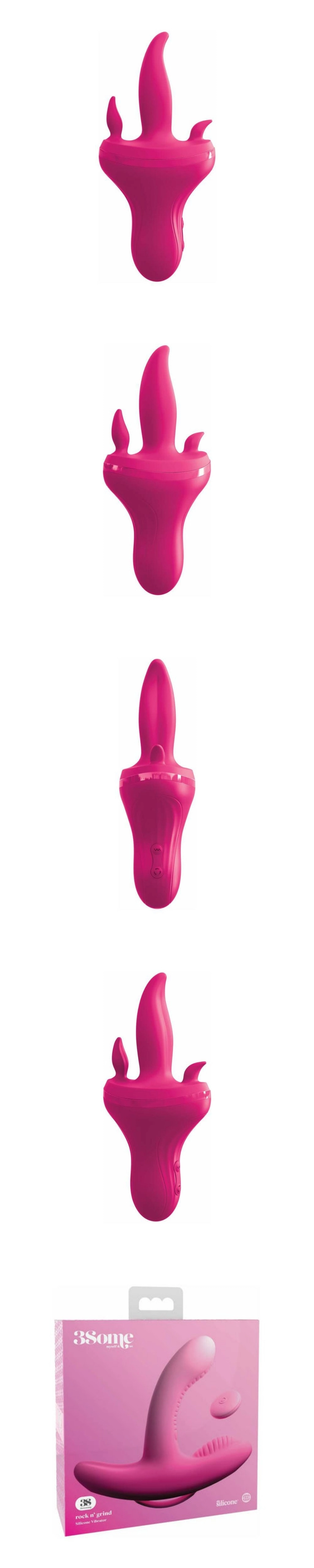 Pipedream 3Some Holey Trinity Triple Tongue Vibrator in red with three flicking silicone tongues for women's clitoral stimulation