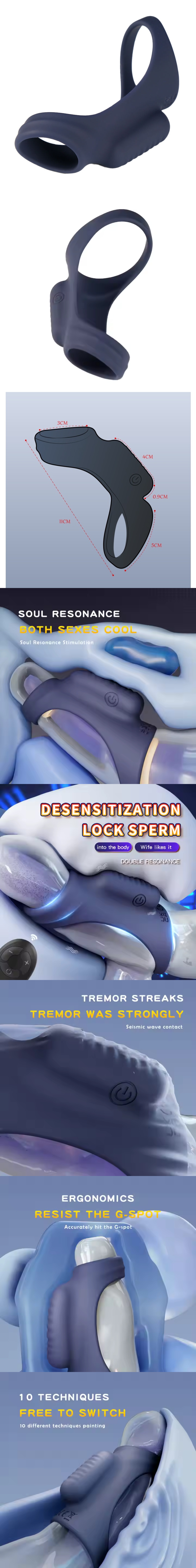 venusfun couples' internal vibrator penis sleeve & extenders