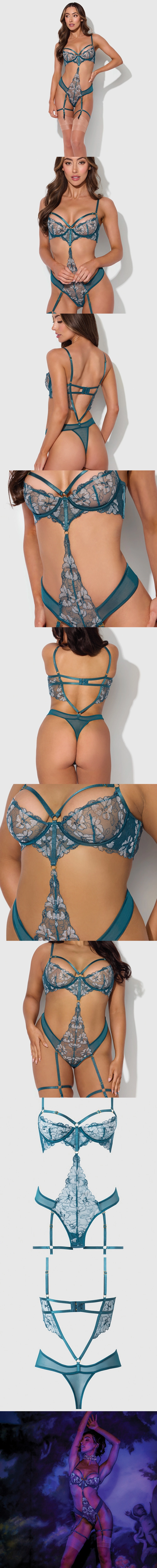 venusfun lace mesh teddy blue lingerie overall design for bedroom and special occasions