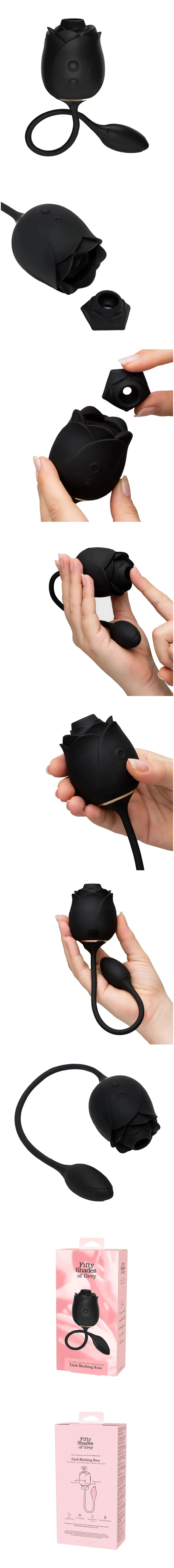 fifty shades of grey dark blushing rose clitoral suction vibrator with vibrating egg