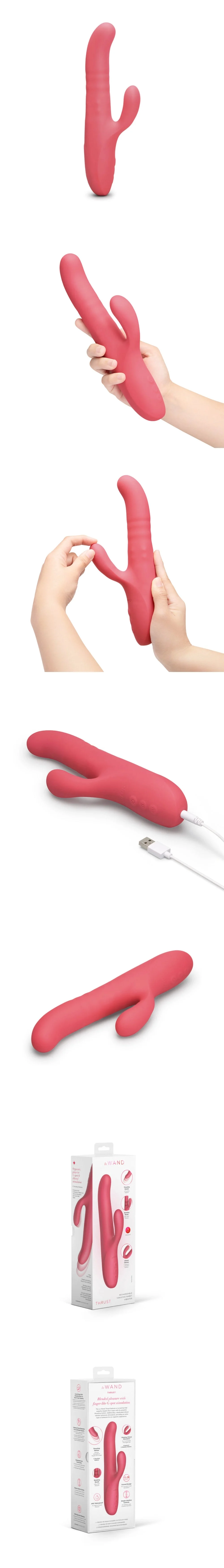 le wand thrust rabbit vibrator luxury adult toy curved tip rhythmic g-spot pleasure