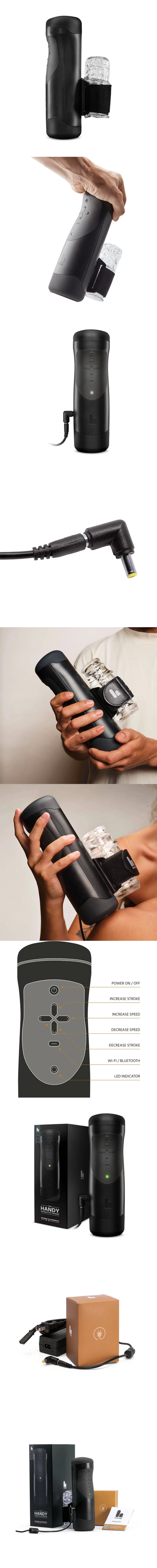 the handy male sex machine automatic masturbator with vr sync and truegrip sleeve