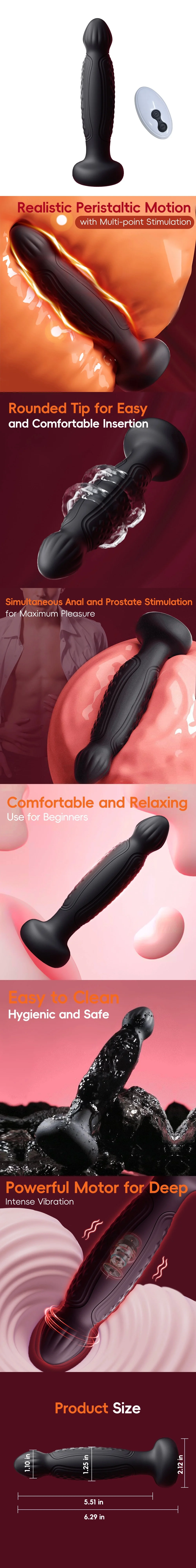 venusfun remote controlled vibrating anal toy for beginners with gentle peristalsis