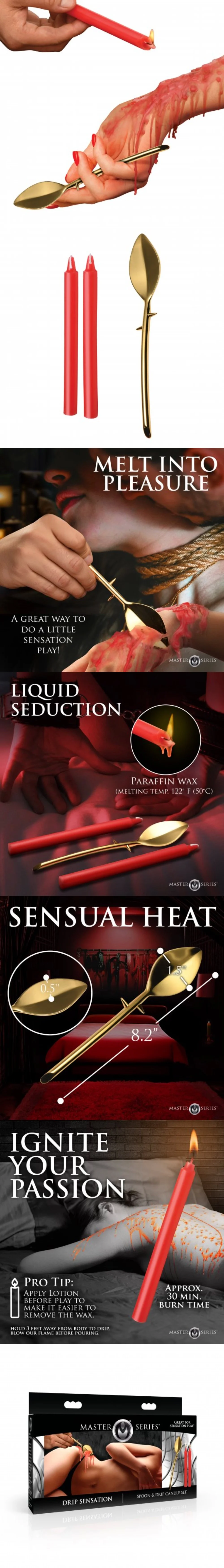 xr brands master series bdsm drip sensation waxplay candle and scraper set for temperature play