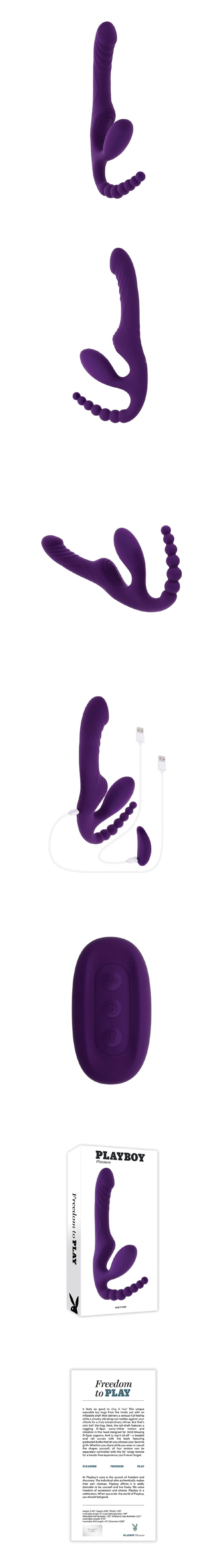 playboy pleasure hug it out acai wearable g-spot vibrator triple stimulation hands-free