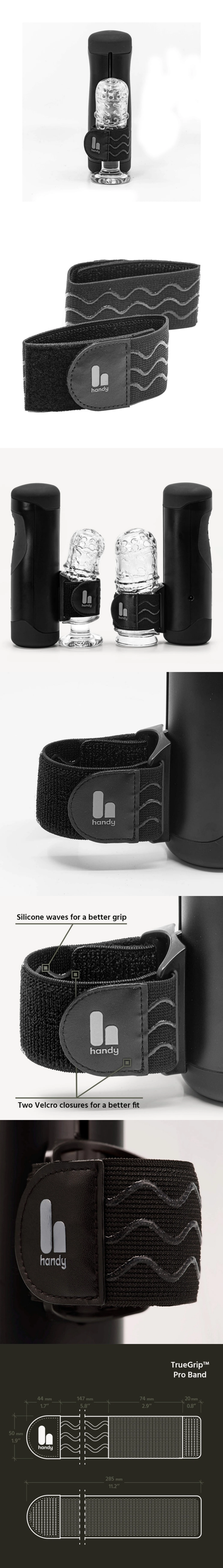 the handy truegrip pro band sleeve holder with secure adjustable grip for masturbators