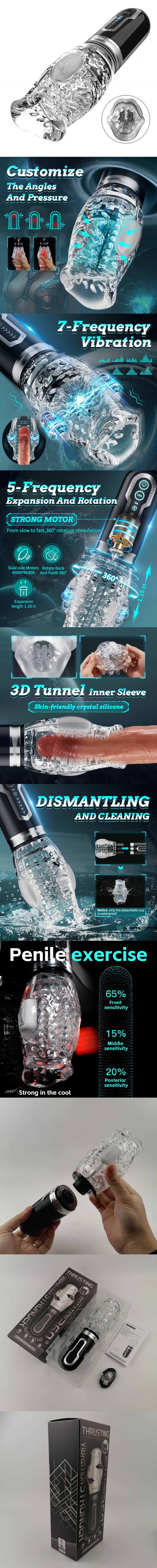 venusfun 7 vibrating 5 rotating automatic thrusting blowjob masturbator
