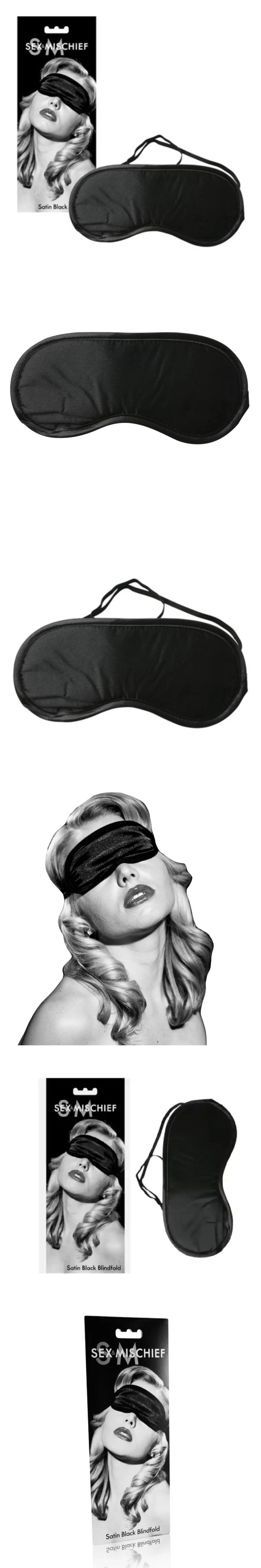 sportsheets sex & mischief black satin blindfold for couples BDSM sensory play