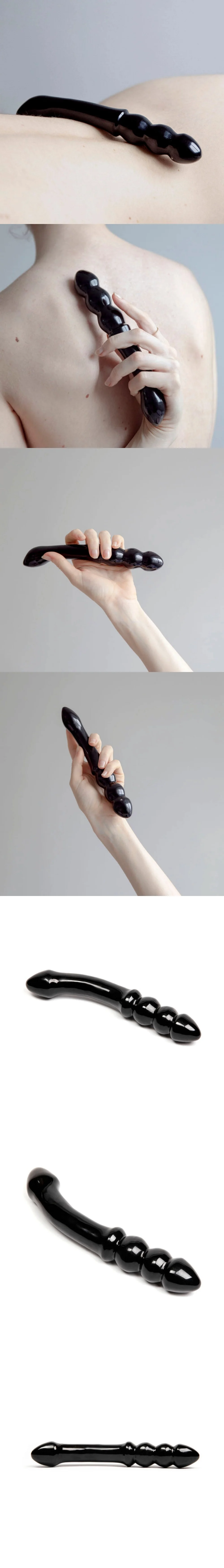 dame chakrubs xaga viper black obsidian anal beads wand for stress relief and release