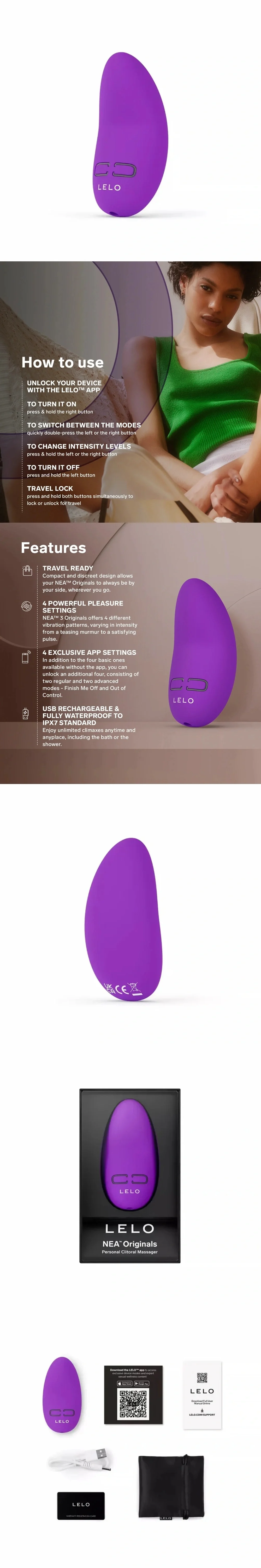 lelo nea originals app controlled clitoral vibrator multiple modes travel ready for women