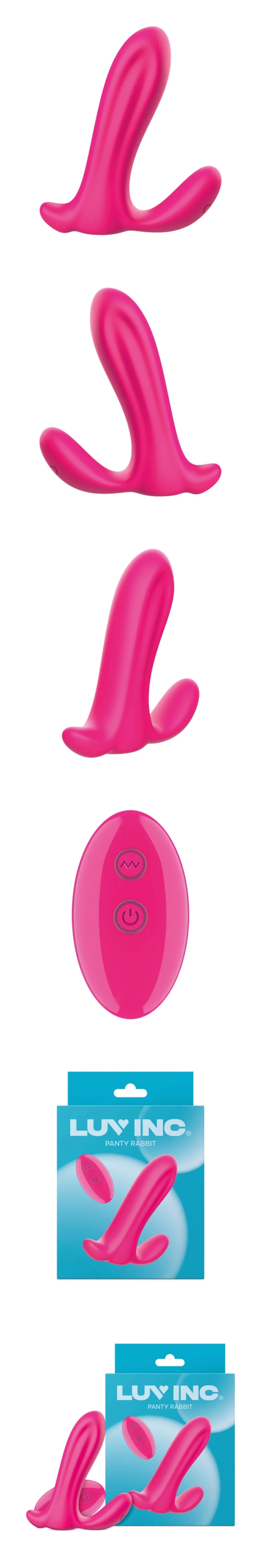 luv inc pr34 panty rabbit light pink wearable remote controlled dual motor vibrator for women