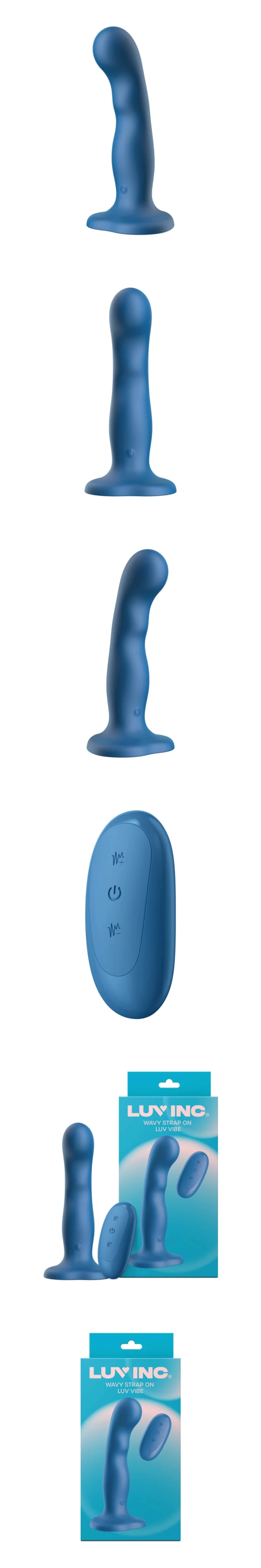 luv inc ws38 wavy strap-on vibrator wireless remote silicone heart base