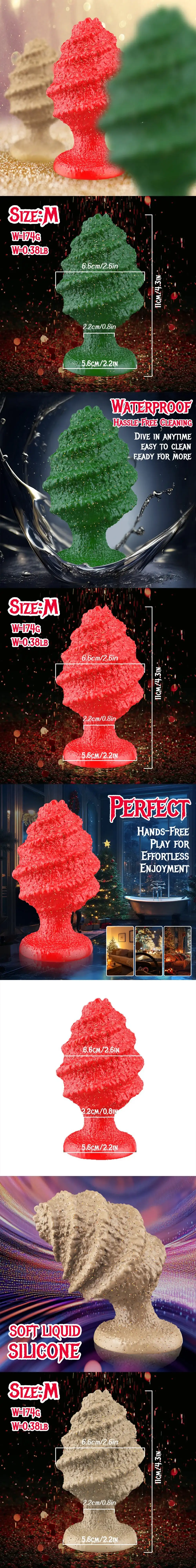 venusfun christmas edition spiral silicone butt plug for couples