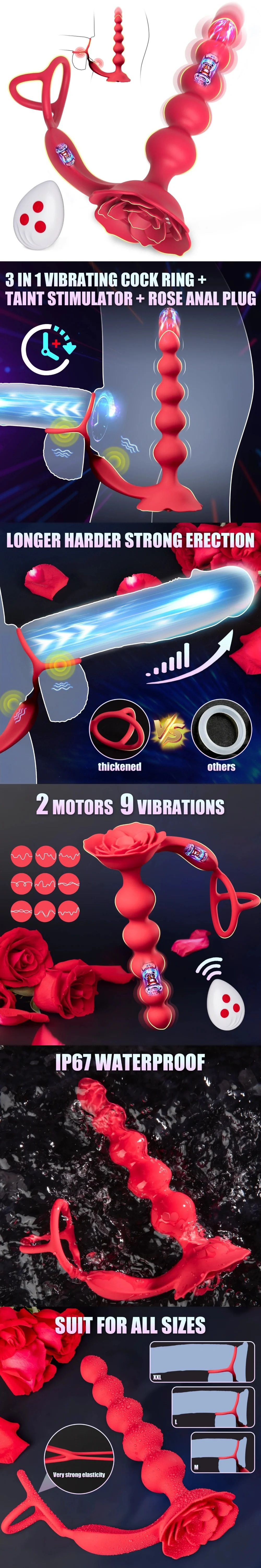 cock ring anal plug vibrator