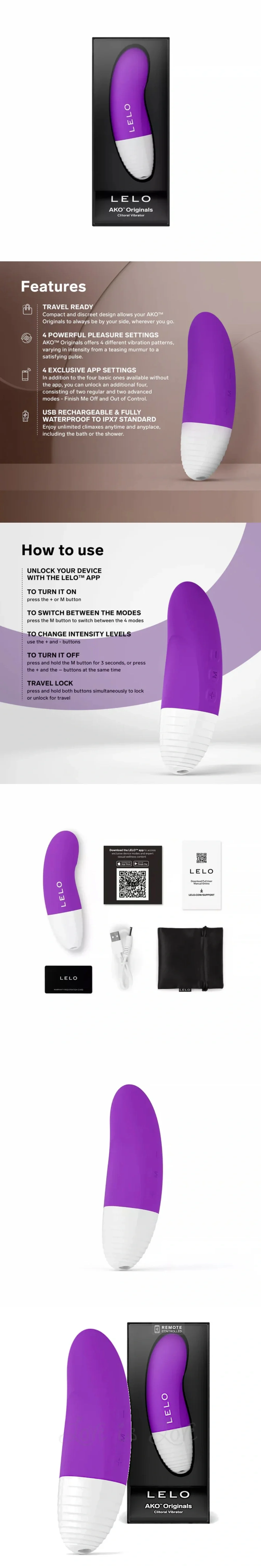 lelo ako travel clitoral massager compact silicone vibrator