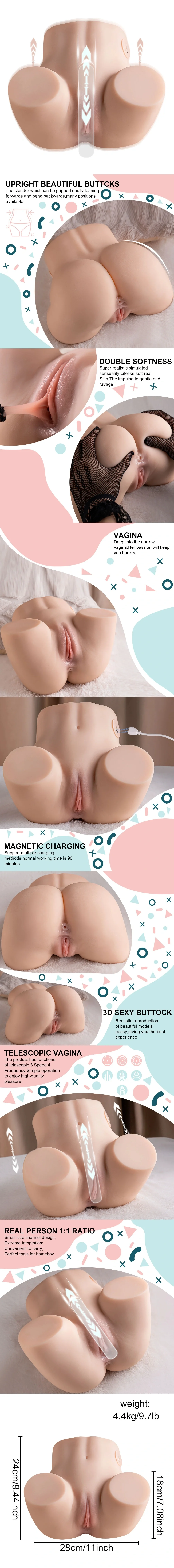 roze juicy butt sex doll parts compact automatic portable thrusting male masturbator