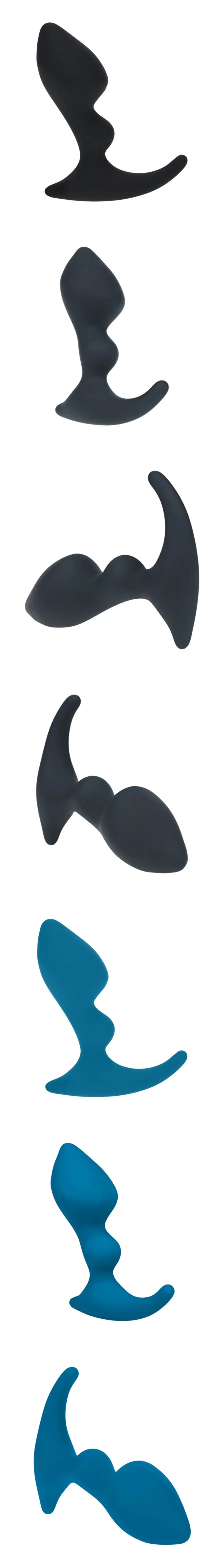 shots levelz double ripple silicone prostate massager anal toy for men