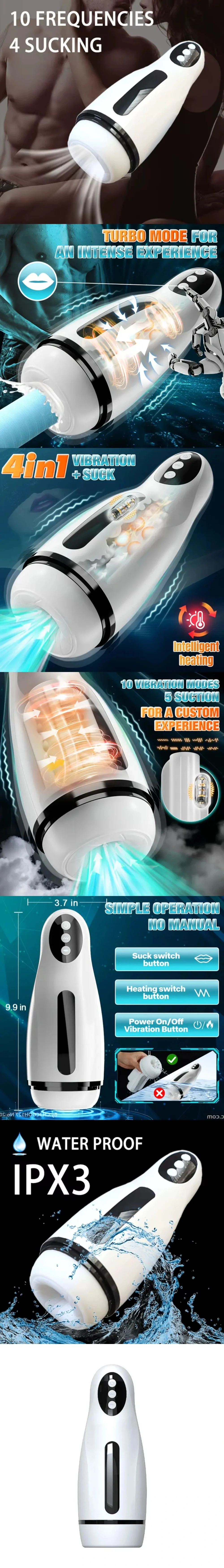 venusfun kirin heating multi vibration suction realistic male automatic masturbators