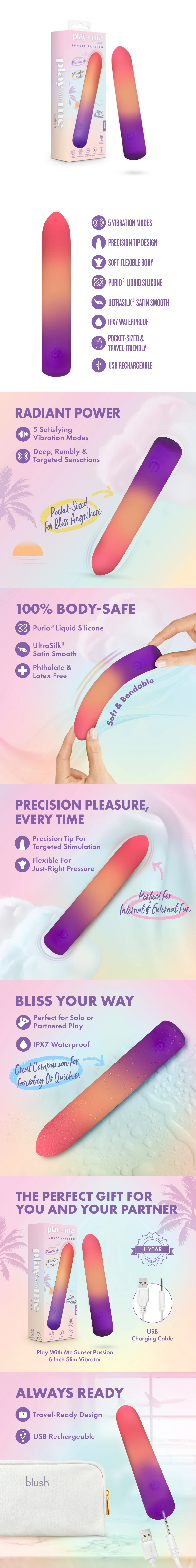 blush play with me sunset passion bullet vibrator