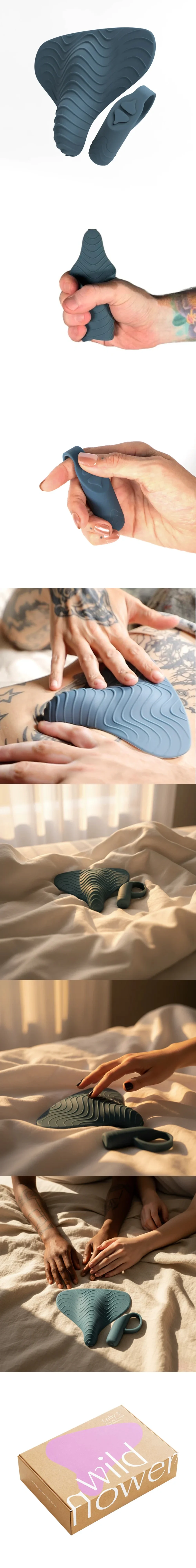 wild flower enby 3 couples vibrator green flexible silicone dual motor 3 speeds 5 patterns remote