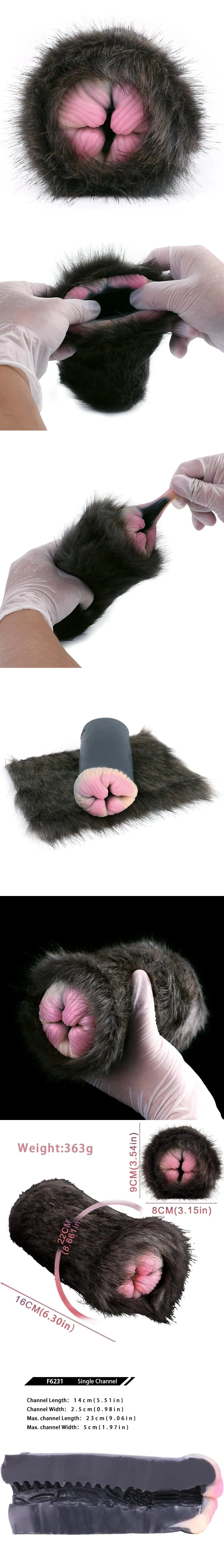geeba cat male masturbator animal pussy soft silicone plush fur realistic 3d vagina